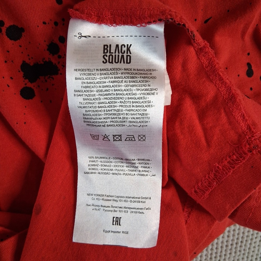 BLACK SQUAD Hoodie Men's XXL Red w/ Black Paint Slatter Graphic Skate Basketball - Picture 12 of 16